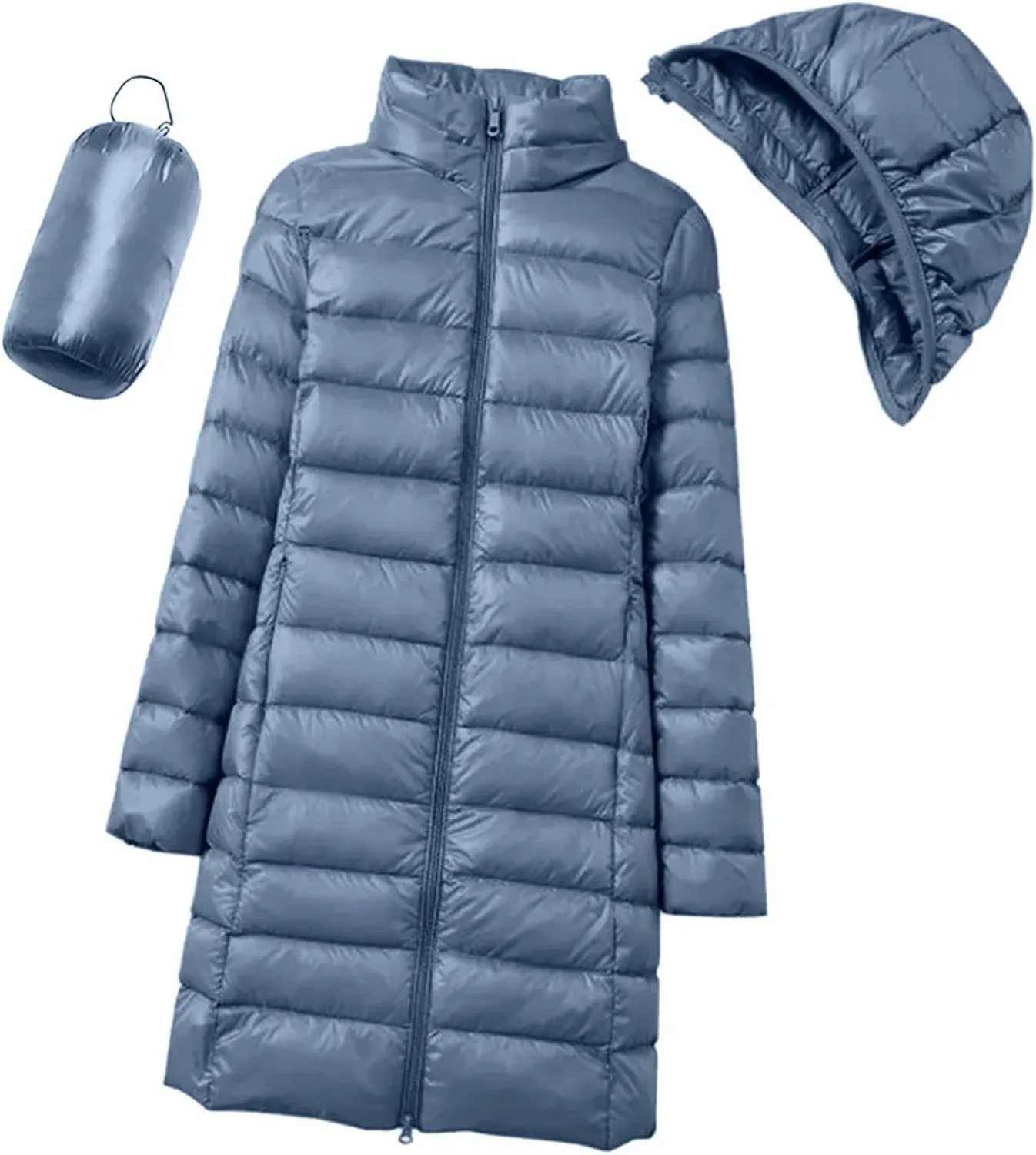 Puffer Jackets for Women Winter Warm Packable Down Jacket Lightweight Slim Fit Hooded Coat Short Duck Down Jacket