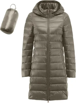Puffer Jackets for Women Winter Warm Packable Down Jacket Lightweight Slim Fit Hooded Coat Short Duck Down Jacket