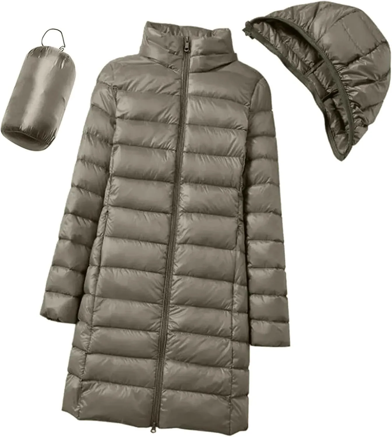Puffer Jackets for Women Winter Warm Packable Down Jacket Lightweight Slim Fit Hooded Coat Short Duck Down Jacket
