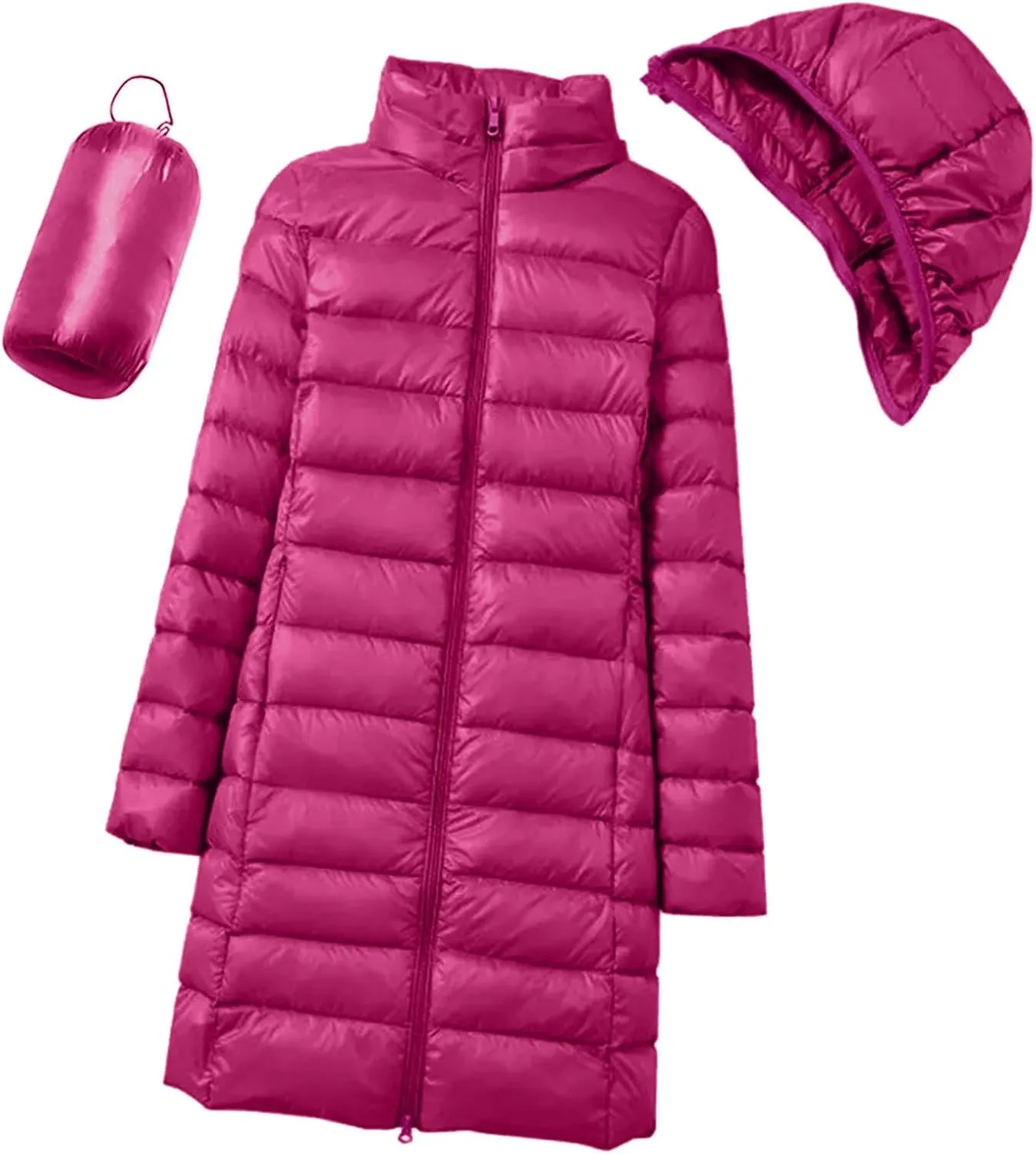 Puffer Jackets for Women Winter Warm Packable Down Jacket Lightweight Slim Fit Hooded Coat Short Duck Down Jacket