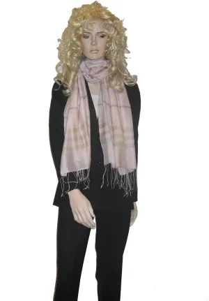 SCARF/SHAWL IN CHECK AND PLAID STYLE (SOFT PINK)