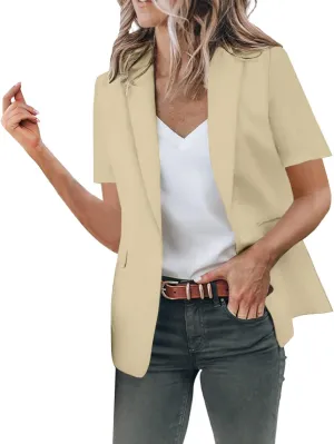 Short Blazers for Women Blazers Dressy Casual Short Puff Sleeve Open Front Office Blazers Bussiness Jackets Work Suit