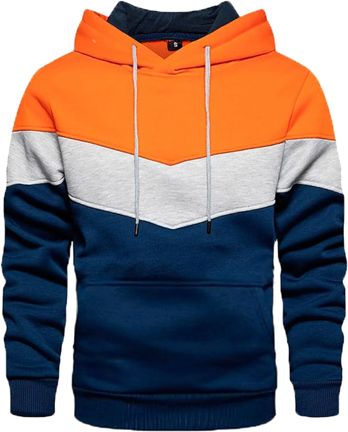 SUWBMHWE Mens Sweatshirt, Mens Casual Hoodie Patchwork Hoodie Jacket Autumn And Winter Street Casual Sports Loose Hoodie