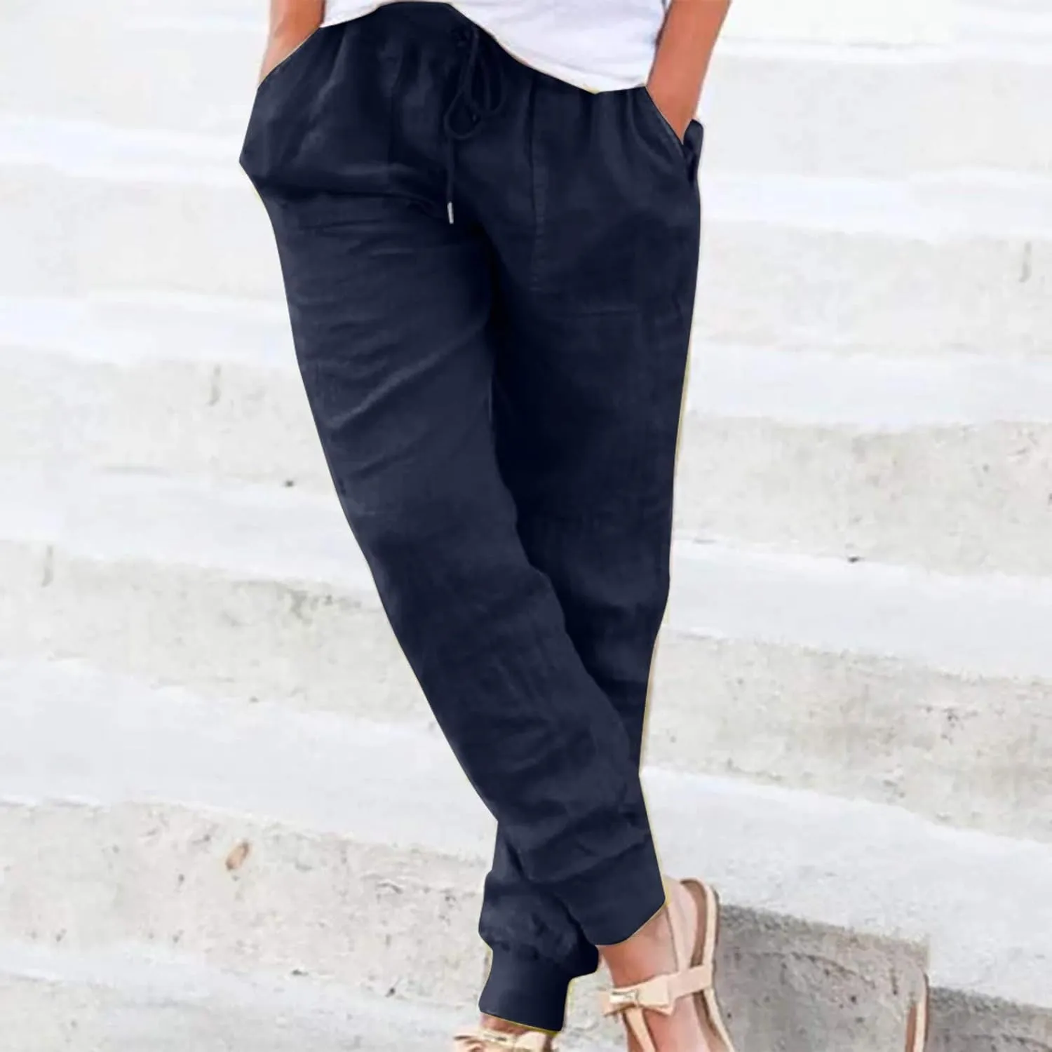 Sweater Wide Leg Pants Winter Velvet Work Slacks with Pockets Wide Leg Wide Leg