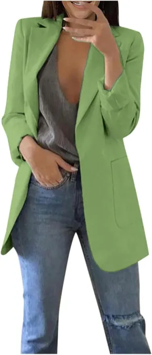 TARIENDY Office Suit Jacket for Women Ladies Open Front Casual Outfits Long Sleeve Suit Jacket Fashion Business Work Blazers