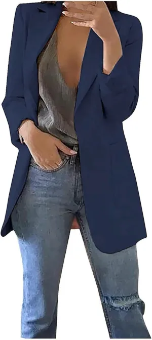 TARIENDY Office Suit Jacket for Women Ladies Open Front Casual Outfits Long Sleeve Suit Jacket Fashion Business Work Blazers