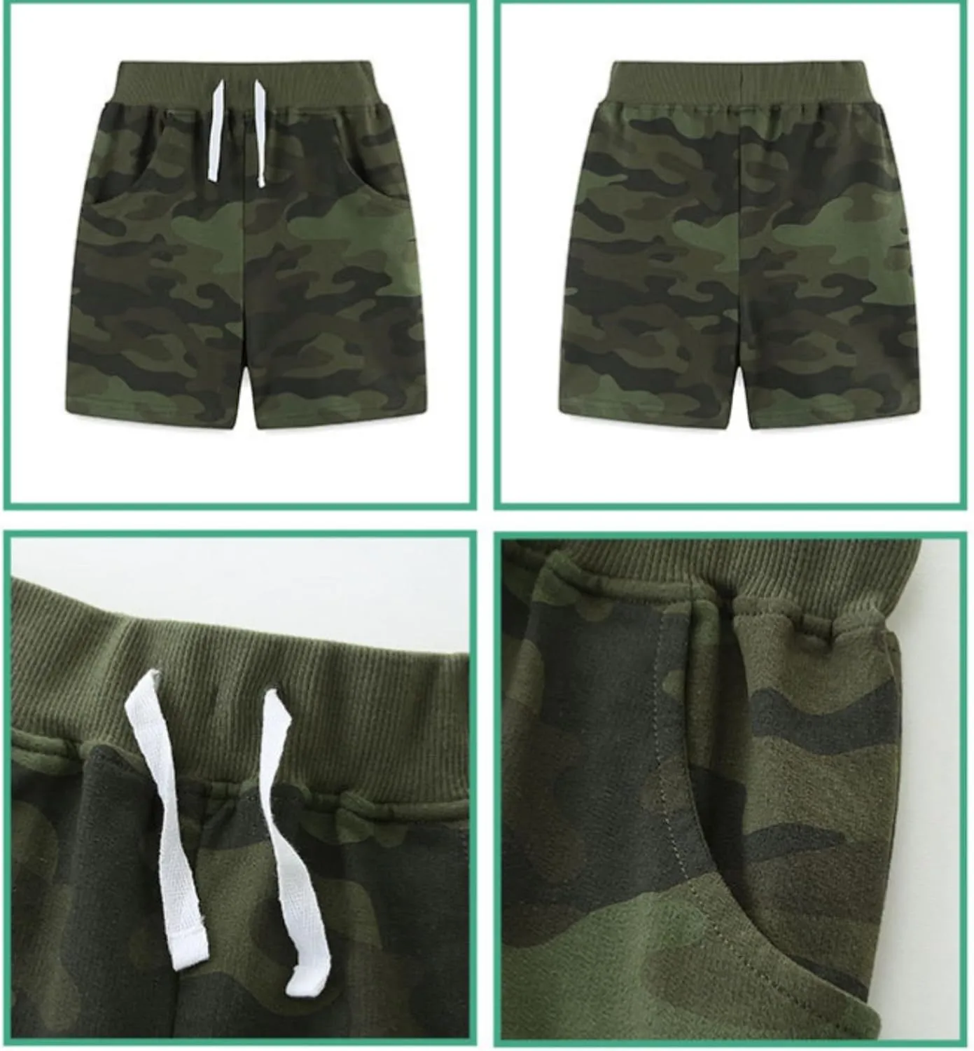 Toddler Baby Boys' Pull-on Cargo Shorts Jogger Elastic Shorts Summer Camouflage Active Pants with Pockets
