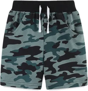 Toddler Baby Boys' Pull-on Cargo Shorts Jogger Elastic Shorts Summer Camouflage Active Pants with Pockets