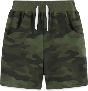 Toddler Baby Boys' Pull-on Cargo Shorts Jogger Elastic Shorts Summer Camouflage Active Pants with Pockets