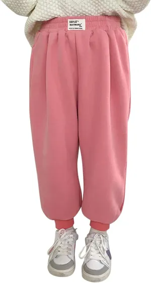 Toddler Boys Girls Fleece Pants Baby Pull-On Pants Winter Warm Sherp𝐚 Lined Sweatpants Jogger Kids Harem Pants