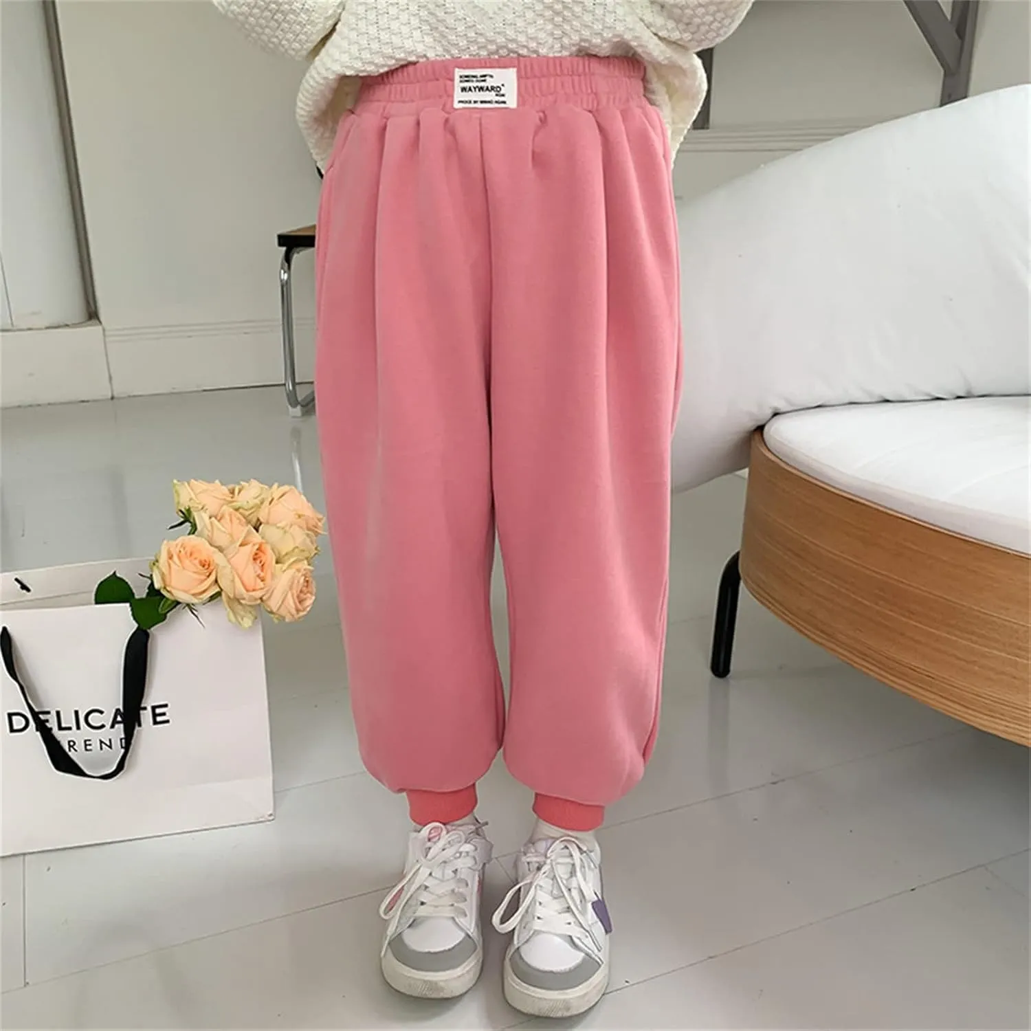 Toddler Boys Girls Fleece Pants Baby Pull-On Pants Winter Warm Sherp𝐚 Lined Sweatpants Jogger Kids Harem Pants