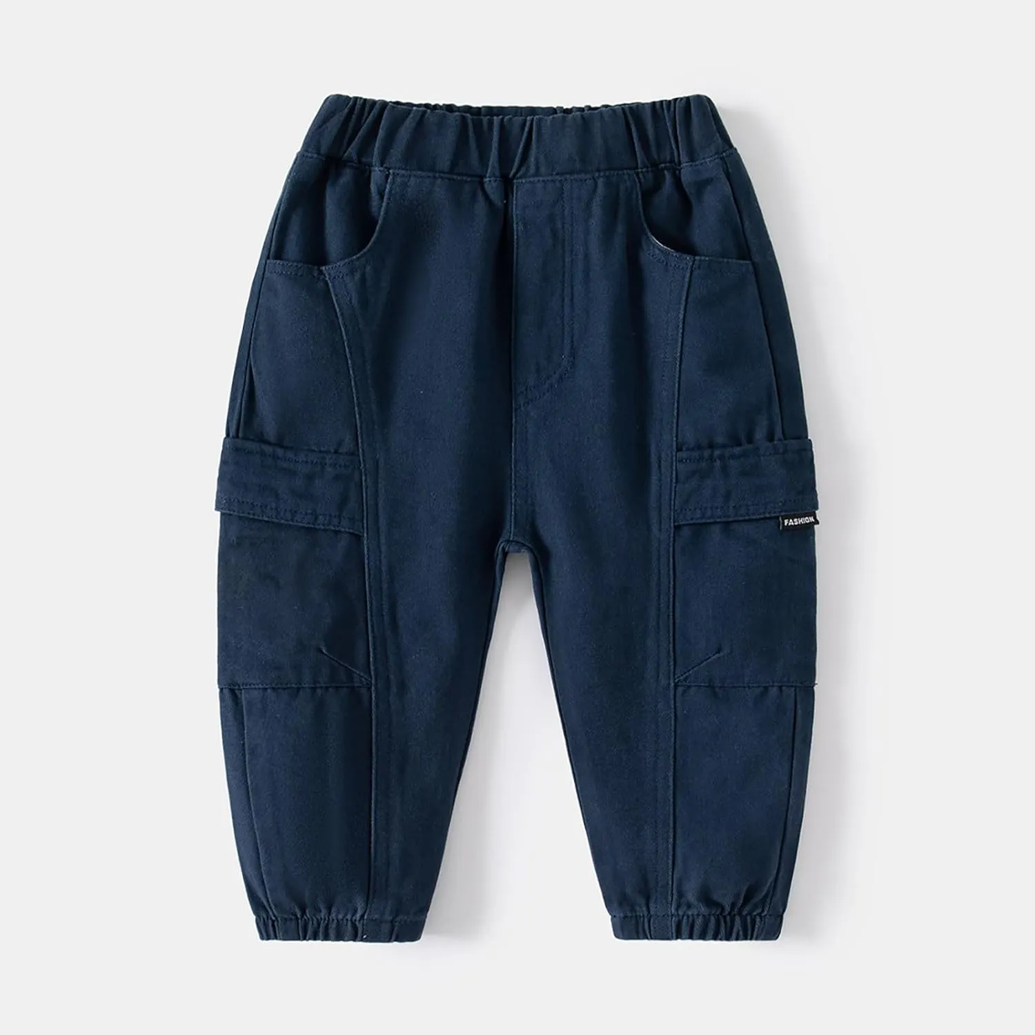 Toddler Boys Pull On Cargo Pants Baby Boys Loose Long Pant with Pockets Lightweight Joggers Sweatpants