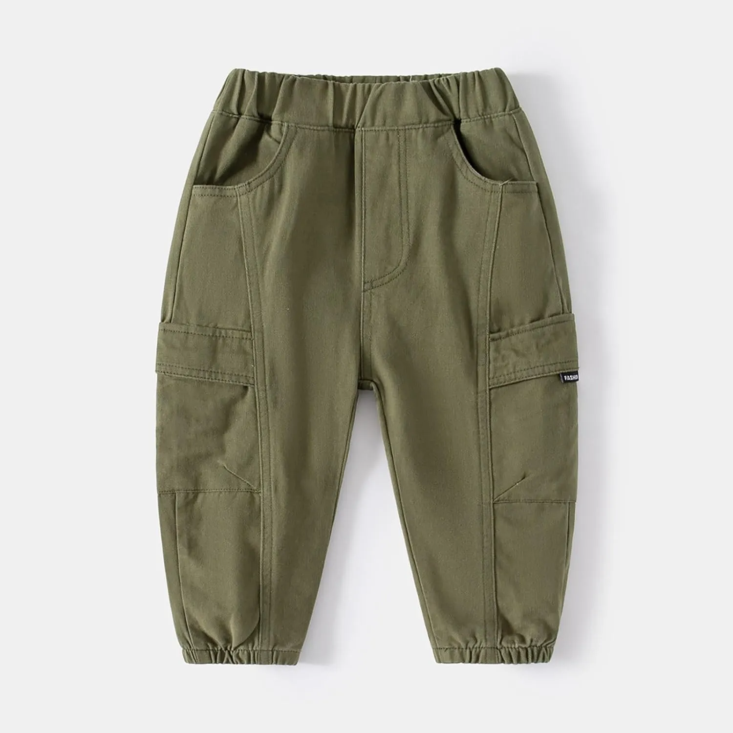 Toddler Boys Pull On Cargo Pants Baby Boys Loose Long Pant with Pockets Lightweight Joggers Sweatpants