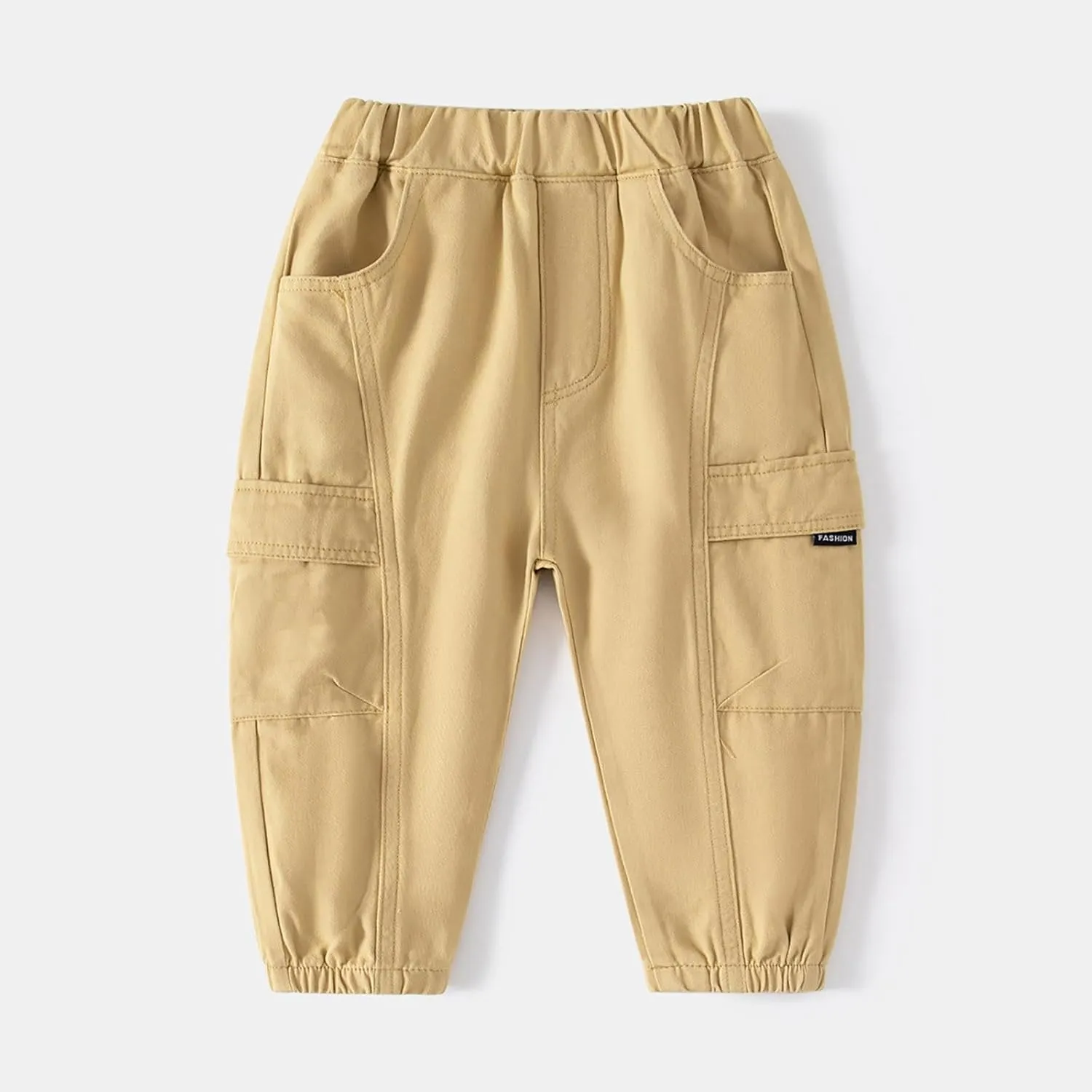 Toddler Boys Pull On Cargo Pants Baby Boys Loose Long Pant with Pockets Lightweight Joggers Sweatpants