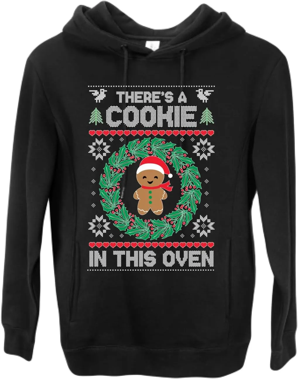 Wild Bobby Theres a Cookie in this Oven Pregnancy Announcement Ugly Christmas Sweater Unisex Crewneck Sweatshirt