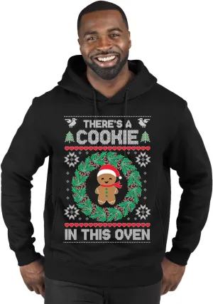 Wild Bobby Theres a Cookie in this Oven Pregnancy Announcement Ugly Christmas Sweater Unisex Crewneck Sweatshirt
