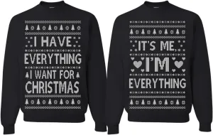 Wild Bobby Ugly Christmas Sweaters for Couples Adult His Hers Unisex Christmas Holiday Sweatshirts