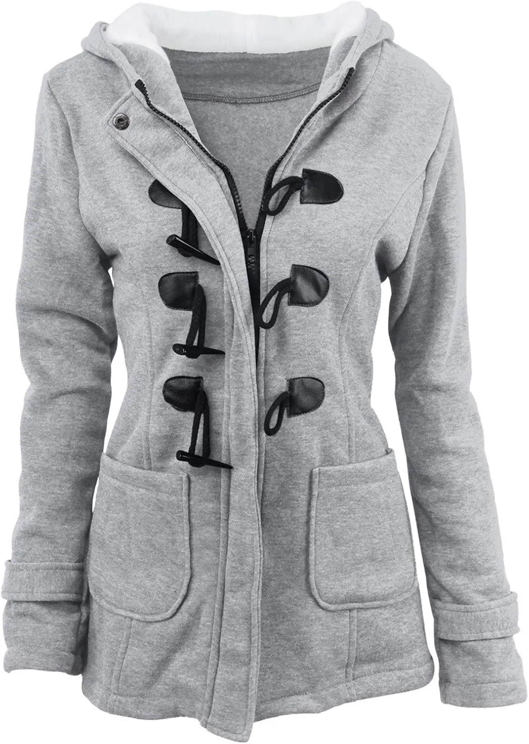 Women 2024 Winter Coat Plus Size Thicken Warm Wool Blend Windbreaker Jackets Fashion Fleece Lined Trench Coat Overcoats