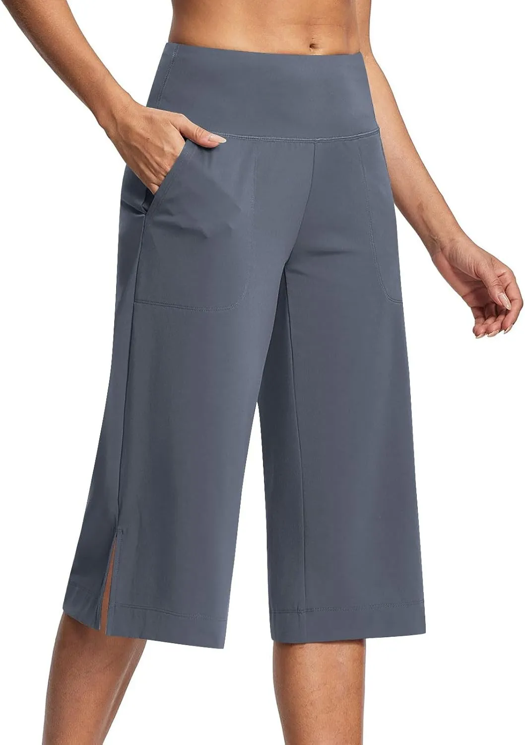 Women Cropped Work Pants Cargo Capris Trousers Plain 3/4 Length Short Pant Lightweight Sweatpants Bottoms