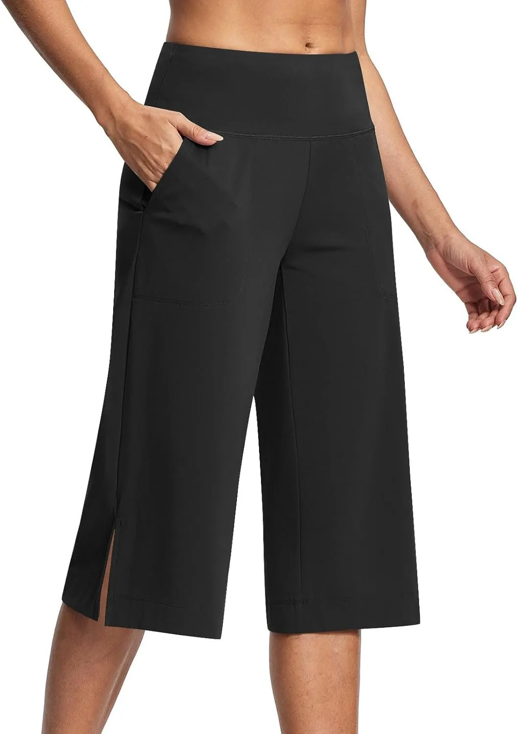 Women Cropped Work Pants Cargo Capris Trousers Plain 3/4 Length Short Pant Lightweight Sweatpants Bottoms