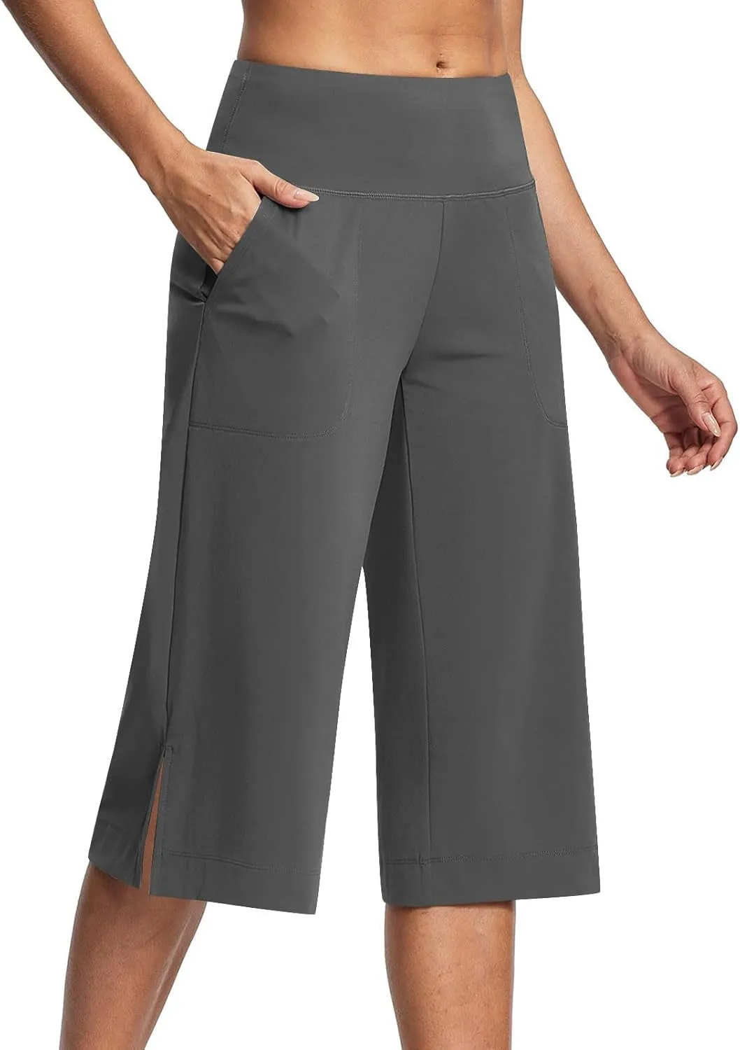 Women Cropped Work Pants Cargo Capris Trousers Plain 3/4 Length Short Pant Lightweight Sweatpants Bottoms