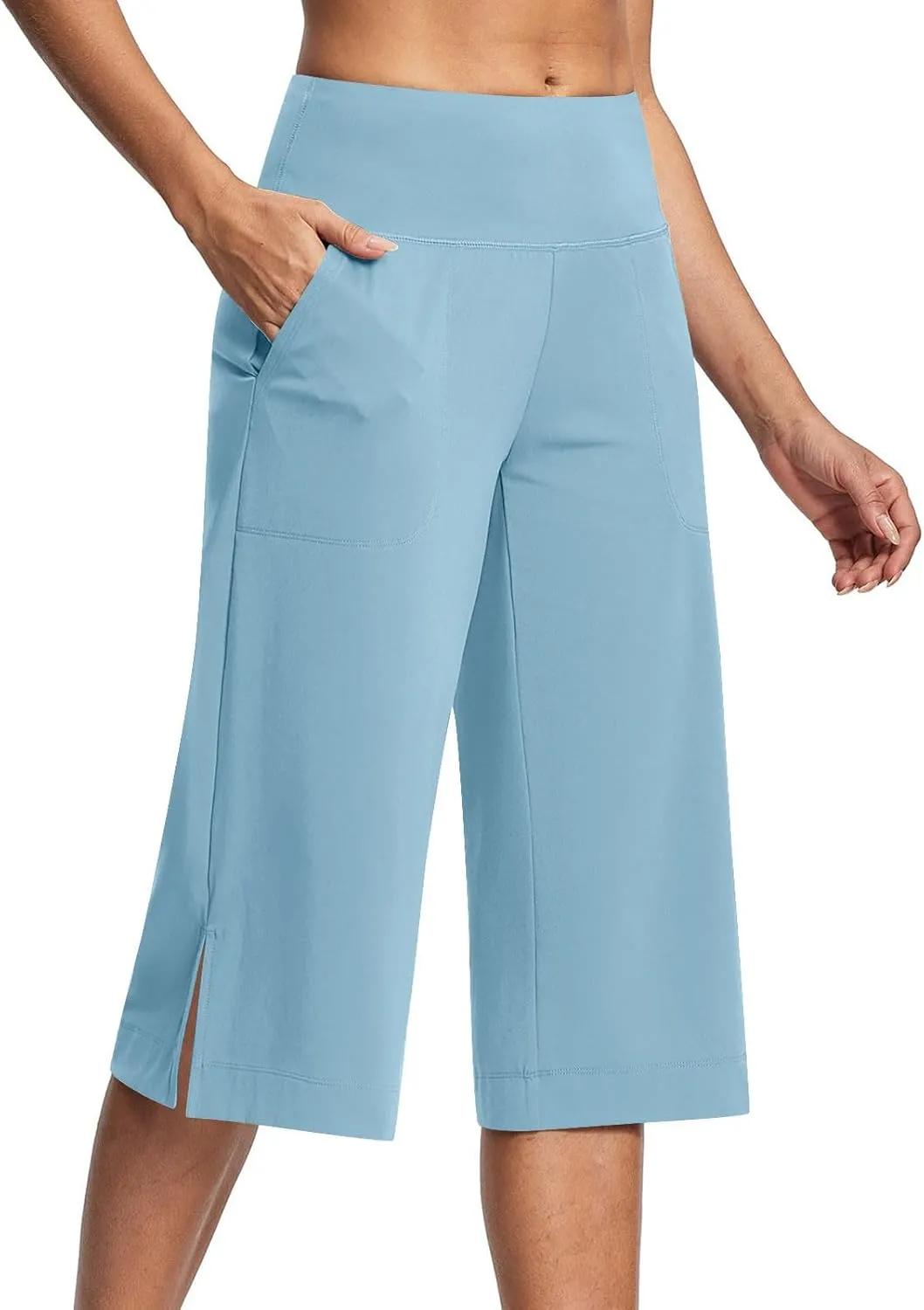 Women Cropped Work Pants Cargo Capris Trousers Plain 3/4 Length Short Pant Lightweight Sweatpants Bottoms