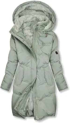 Women Fleece Waterproof Long Jacket 2025 Winter Zipper Thermal Hooded Down Jacket Active Outdoor Raincoat Trench Coat