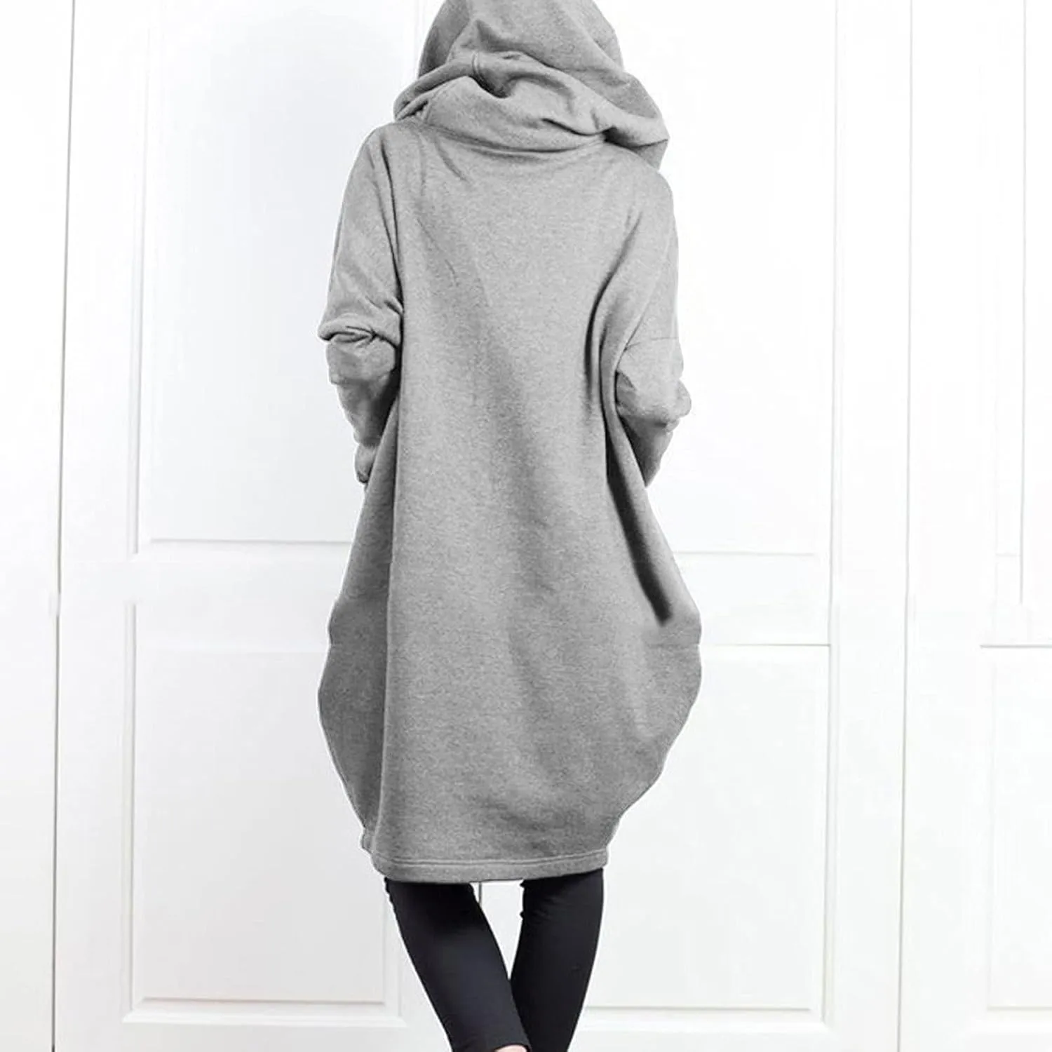 Women Long Hoodies Oversized Zip Up Tunic Coats Outerwear Longline Jackets Long Sleeve Cardigan with Pockets