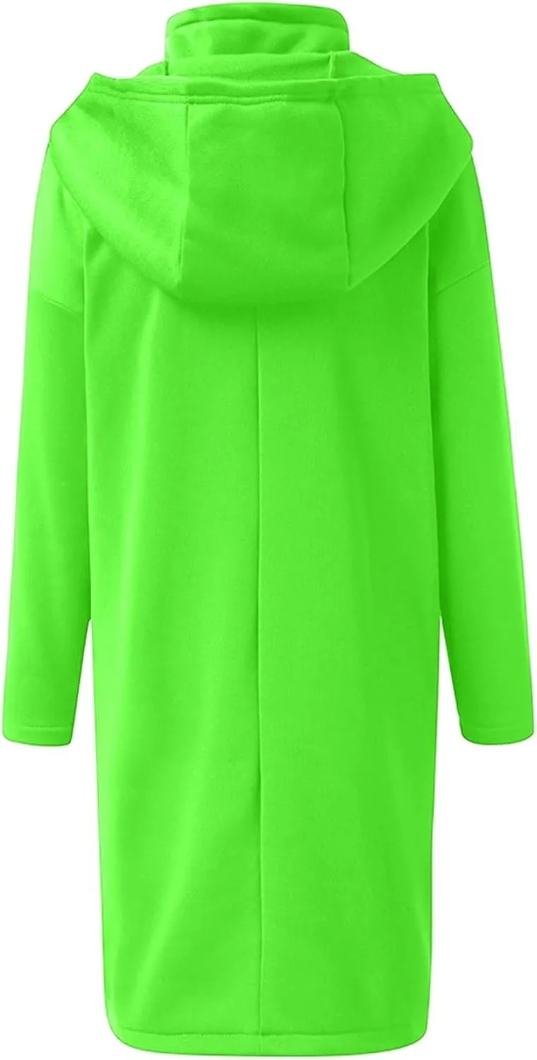 Women Long Hoodies Oversized Zip Up Tunic Coats Outerwear Longline Jackets Long Sleeve Cardigan with Pockets