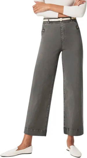 Women Stretch Twill Cropped Wide Leg Pant Casual Straight Leg Chino Pants Baggy Ankle Jeans Cropped Denim Pants
