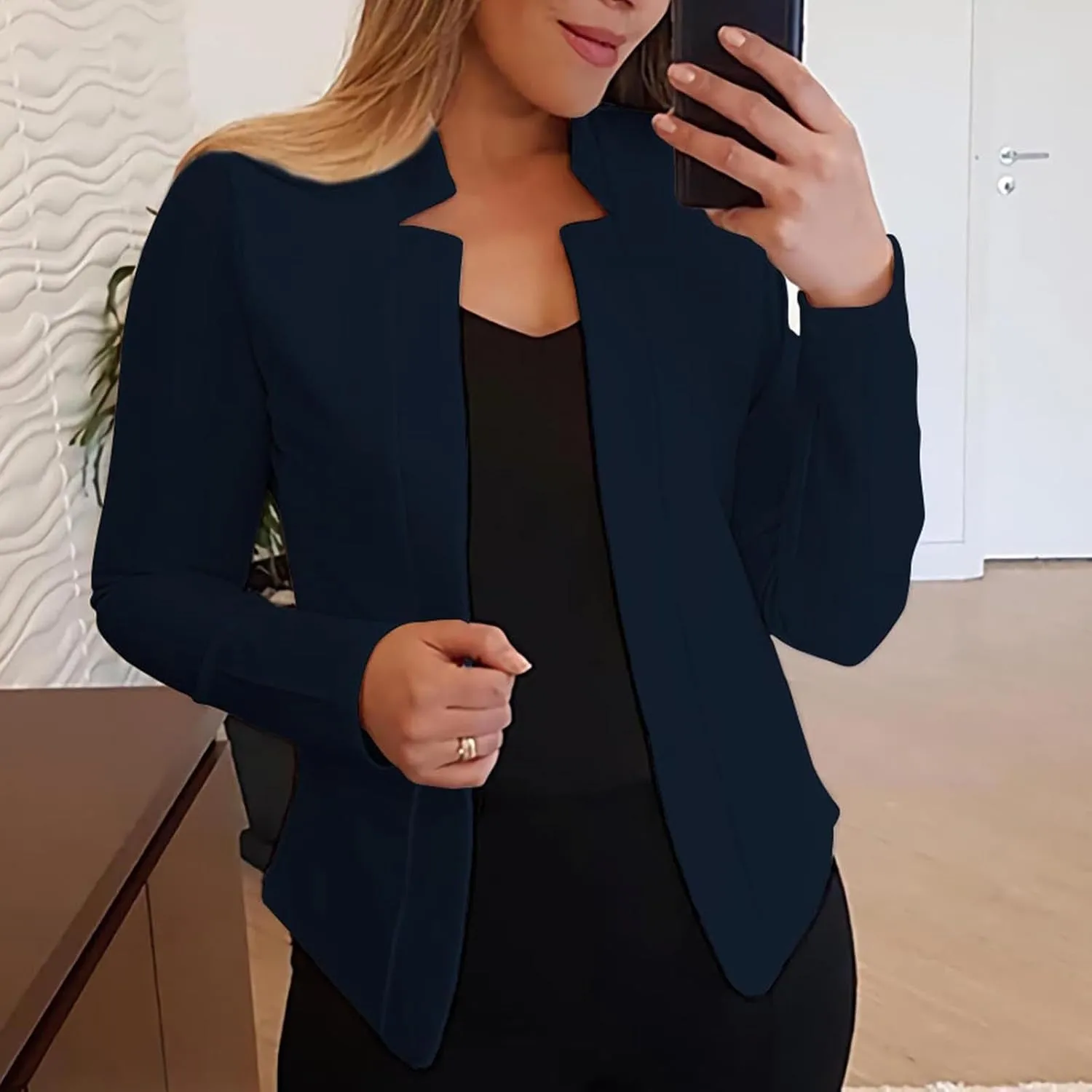 Womens Blazer Business Casual Suit Jackets Long Sleeve Open Front Work Suit Trendy Dressy Cardigan Blazer 2024