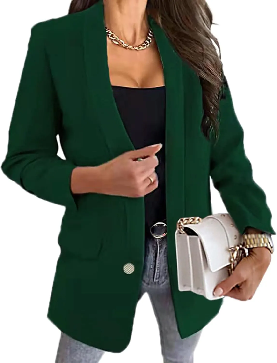 Womens Blazers Casual Lightweight Long Sleeve Suit Jackets Open Front Business Cardigan 2024 Fall Fashion Work Jacket