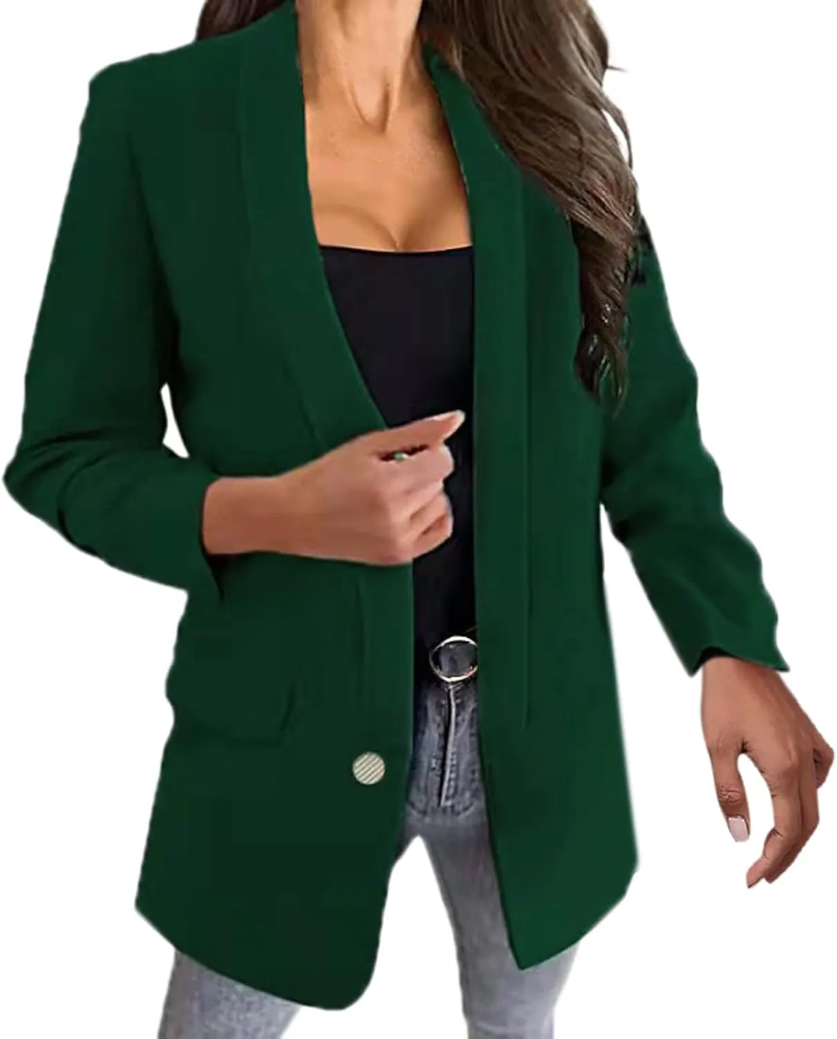 Womens Blazers Casual Lightweight Long Sleeve Suit Jackets Open Front Business Cardigan 2024 Fall Fashion Work Jacket
