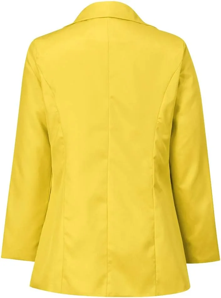 Womens Blazers Dressy Casual Plus Size Long Sleeve Blazer Oversized Open Front Lapel Collar Business Work Jacket