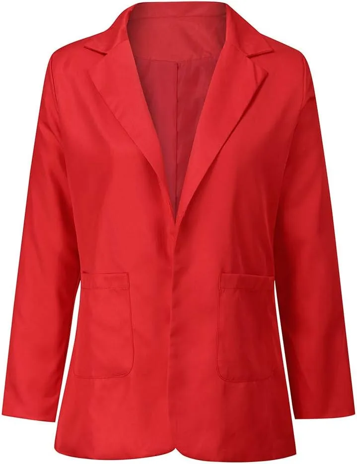 Womens Blazers Dressy Casual Plus Size Long Sleeve Blazer Oversized Open Front Lapel Collar Business Work Jacket