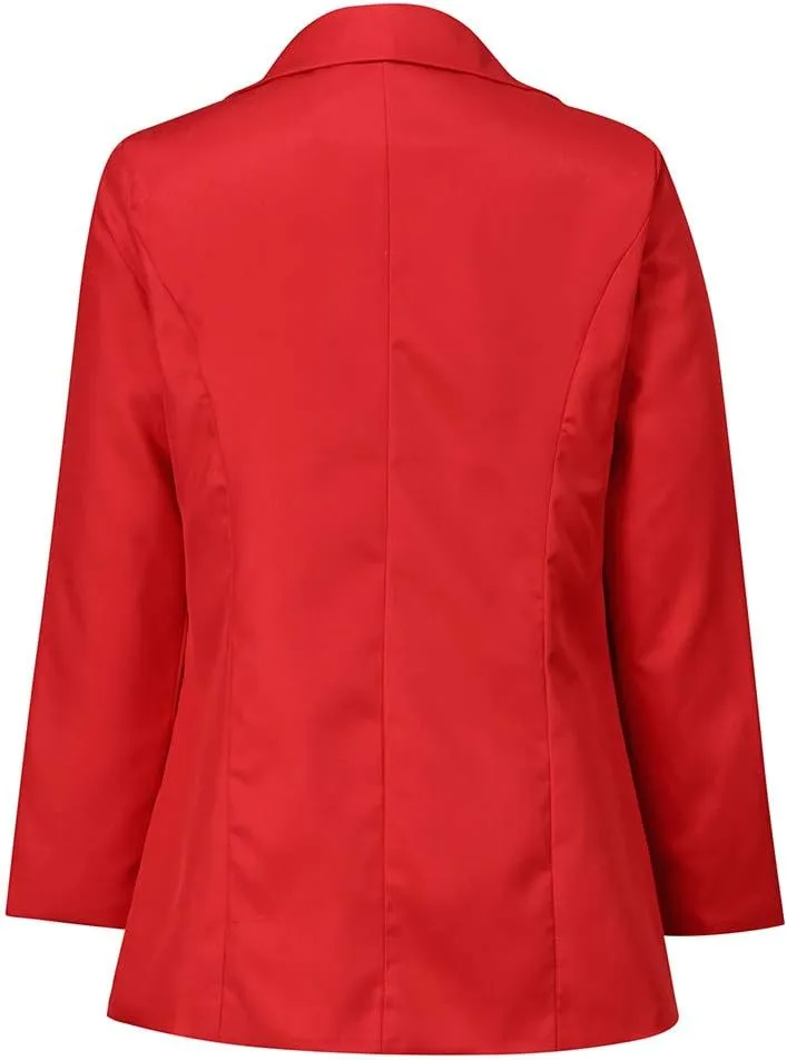 Womens Blazers Dressy Casual Plus Size Long Sleeve Blazer Oversized Open Front Lapel Collar Business Work Jacket