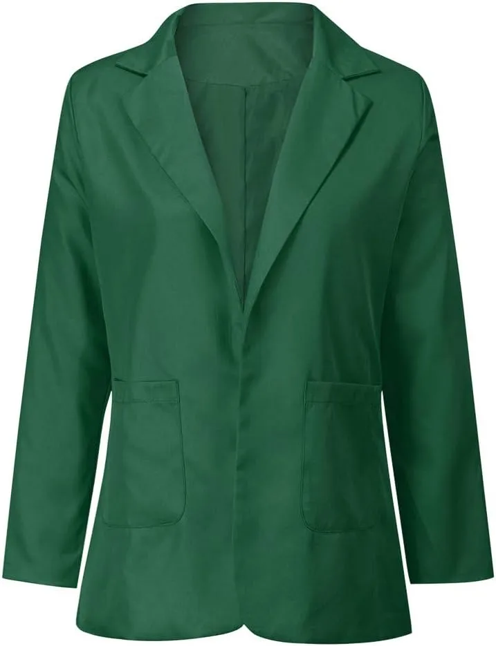 Womens Blazers Dressy Casual Plus Size Long Sleeve Blazer Oversized Open Front Lapel Collar Business Work Jacket