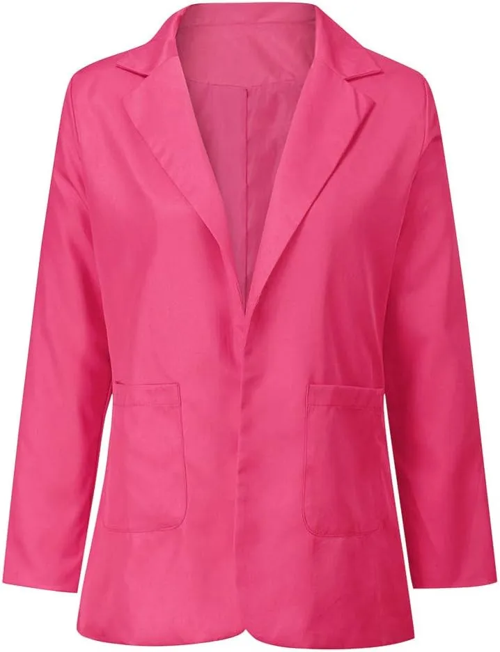 Womens Blazers Dressy Casual Plus Size Long Sleeve Blazer Oversized Open Front Lapel Collar Business Work Jacket