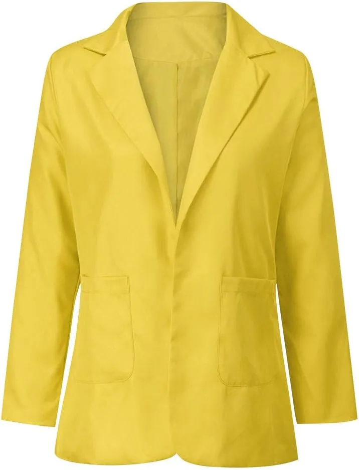 Womens Blazers Dressy Casual Plus Size Long Sleeve Blazer Oversized Open Front Lapel Collar Business Work Jacket