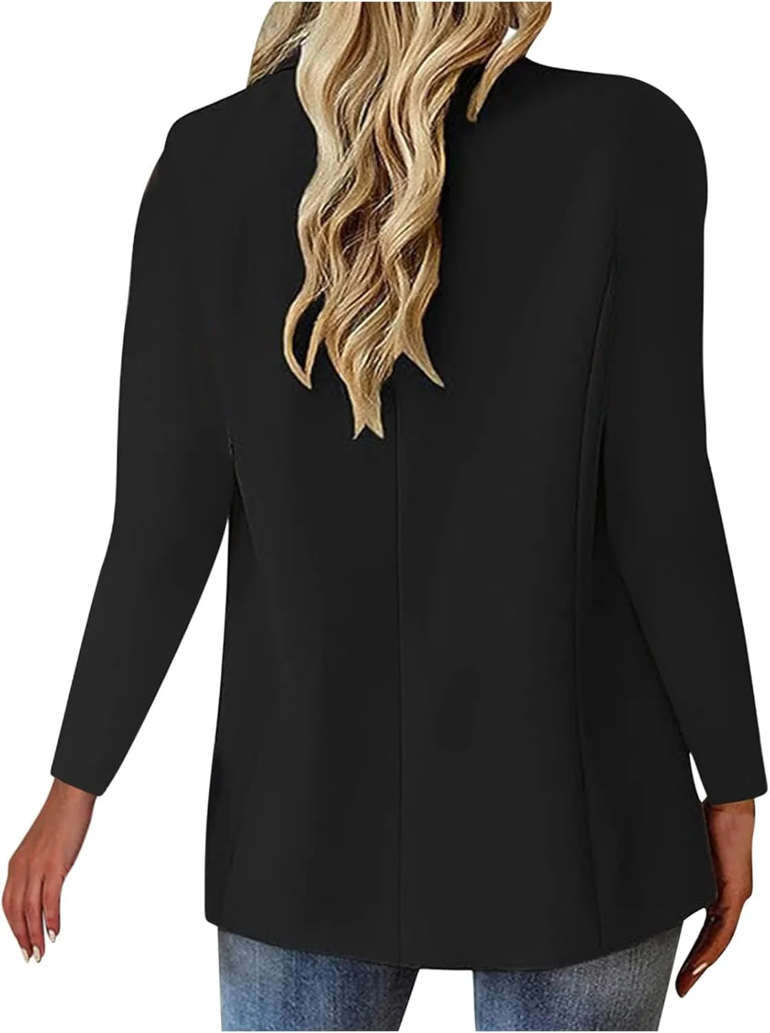 Women's Business Casual Blazer Long Sleeve Jacket Tops Button Down Lapel Lounge Suit Coat Spring Office Work Clothes