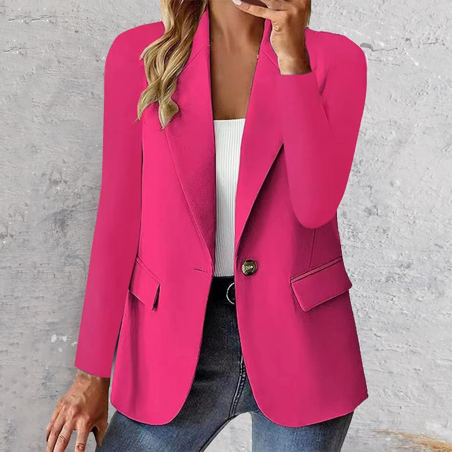 Womens Business Casual Blazer Summer Cardigan Lapel Button Down Solid Suit Jacket with Lined Office Work Clothes 2025