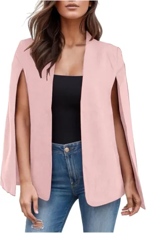 Womens Cape Split Sleeve Open Front Casual Jacket Coat Workwear Warm Winter Coats For Women Plus Size Stylish Coat