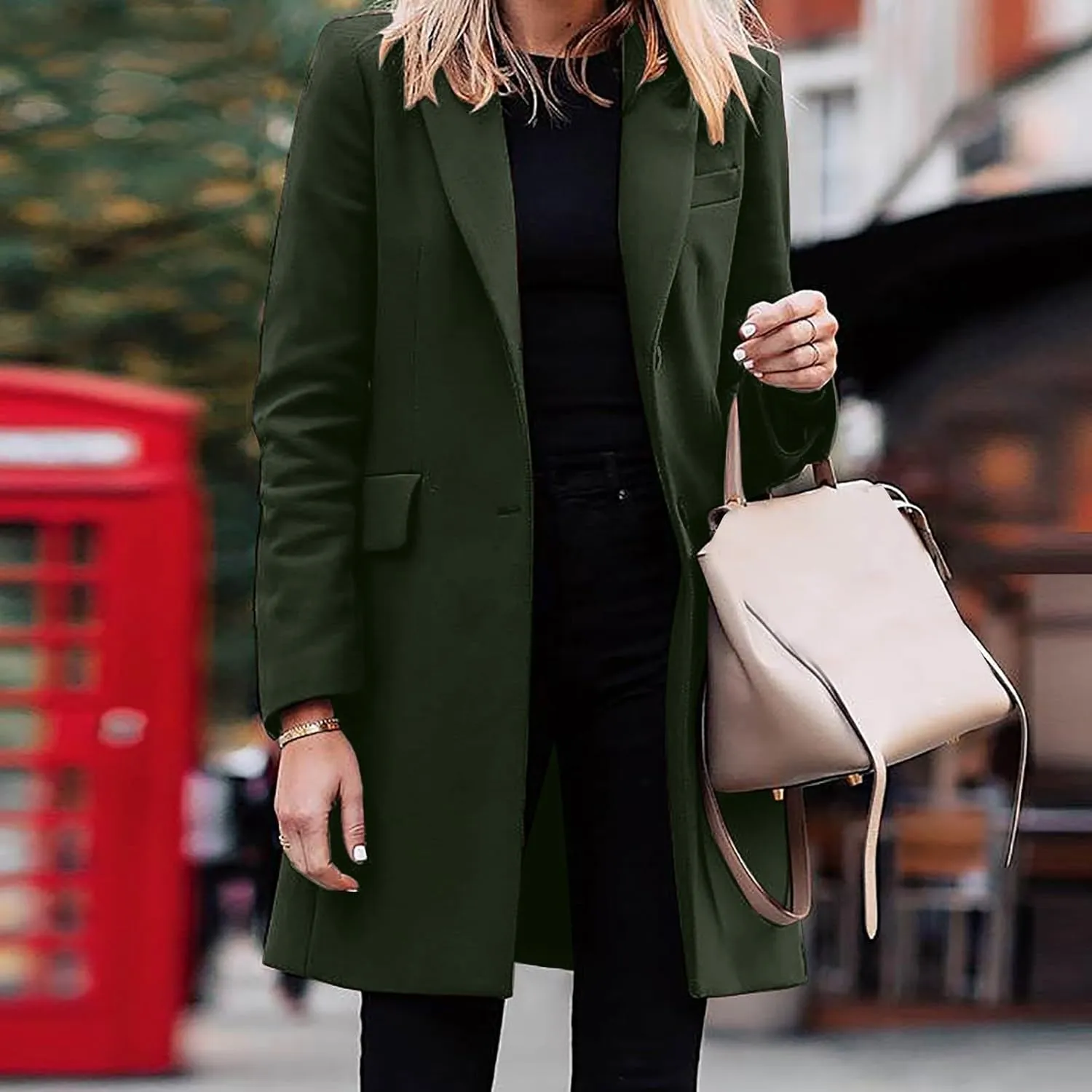 Womens Classic Formal Solid Blazers Long Sleeve Open Front Cardigans Casual Comfy Slim Jacket Work Business Clothes