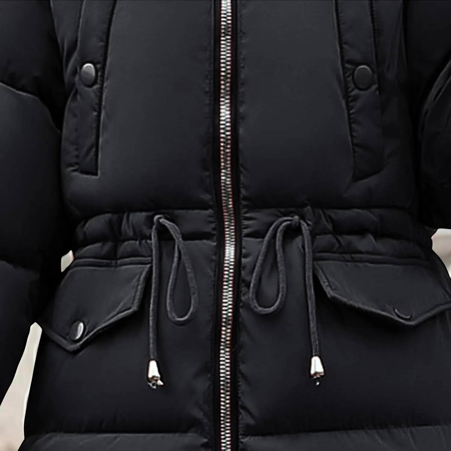 Women's Down Jacket Winter Mid Lenght Down Puffer Coats Ladies Lightweight Jackets With Hood Plus Fall