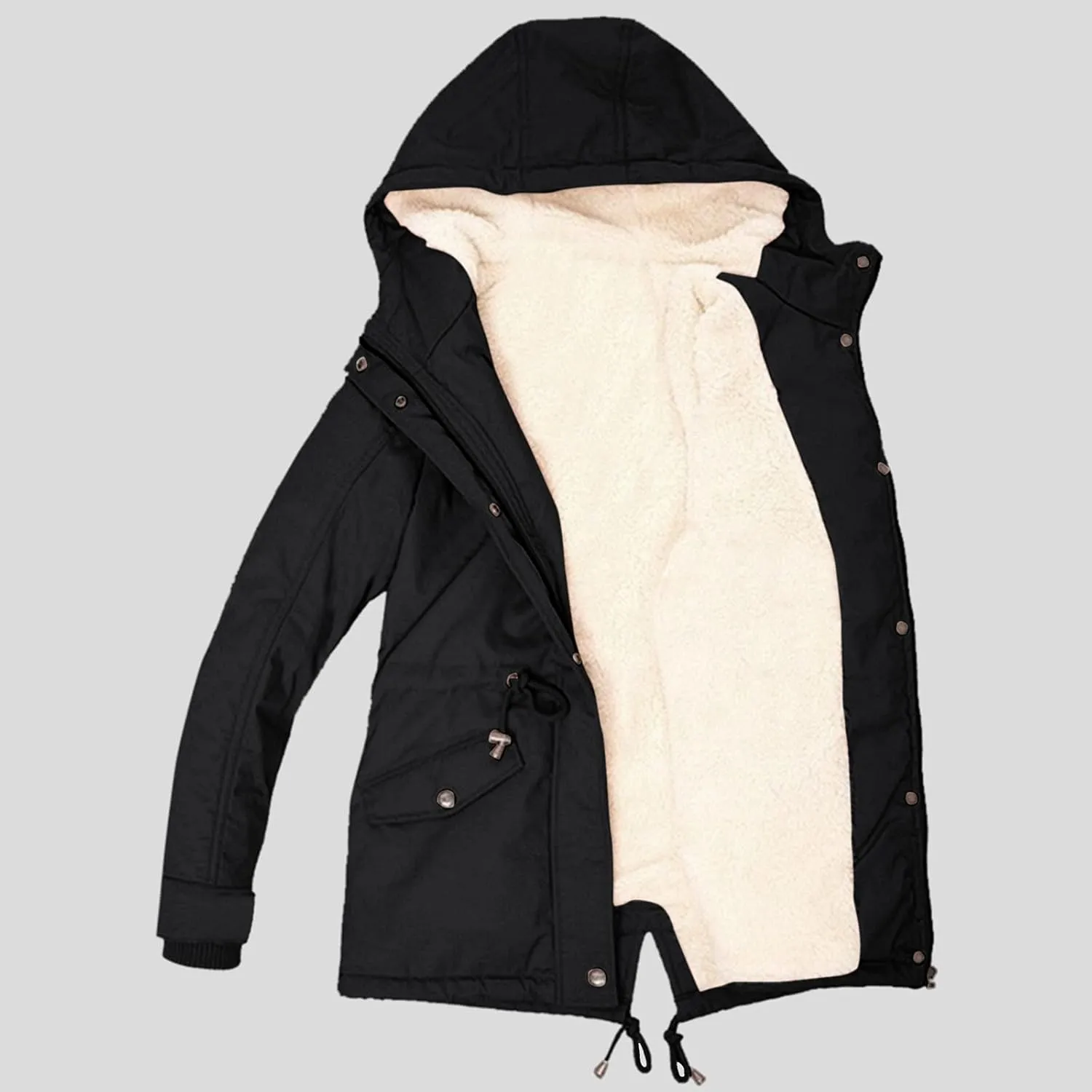 Womens Fashion Fleece Thicken Coat Down Jacket Cotton Jacket Lightweight Down Jacket Quilted Parka Jacket Puffer