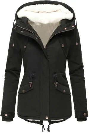 Womens Fashion Fleece Thicken Coat Down Jacket Cotton Jacket Lightweight Down Jacket Quilted Parka Jacket Puffer