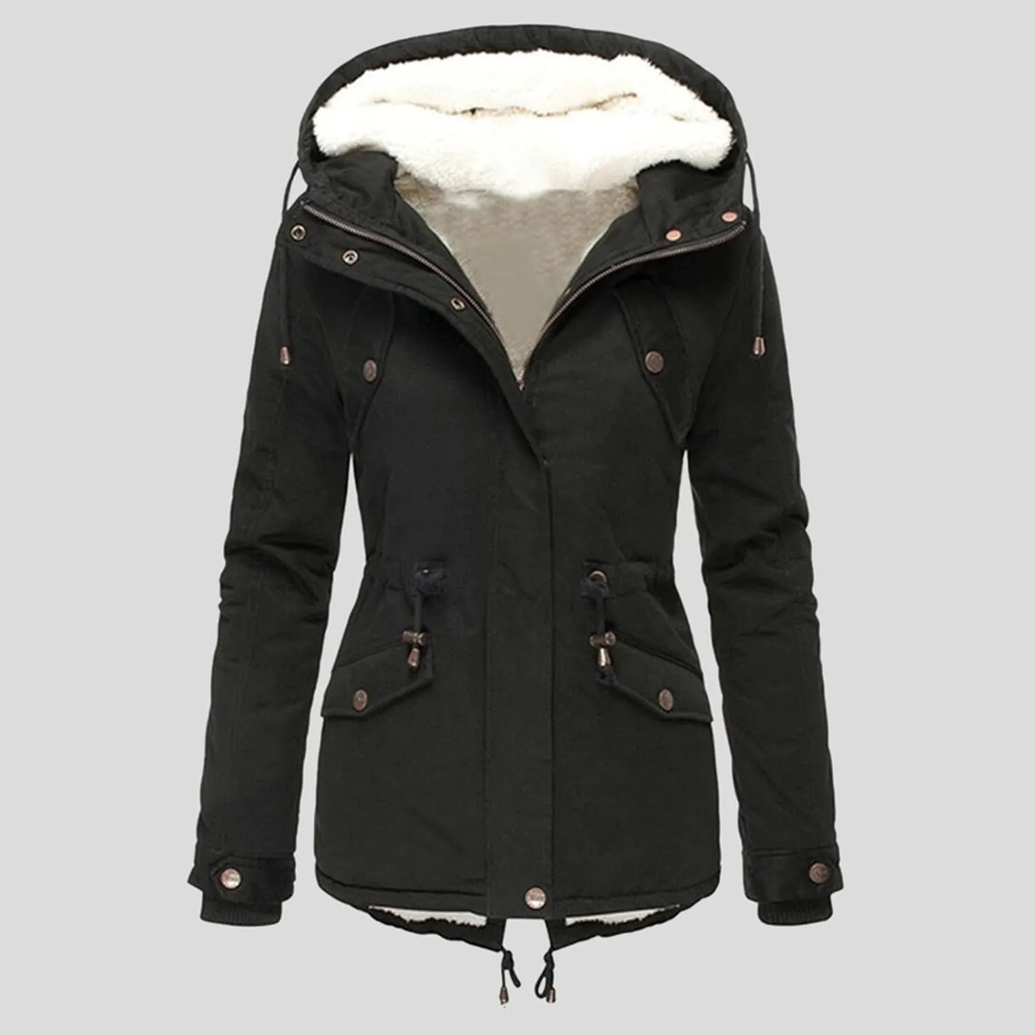 Womens Fashion Fleece Thicken Coat Down Jacket Cotton Jacket Lightweight Down Jacket Quilted Parka Jacket Puffer