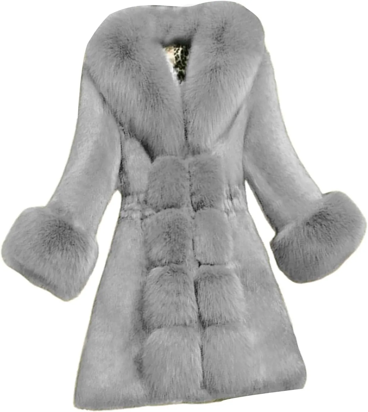 Women's Faux Fox Fur Coat Thicken Warm Fur Jacket Winter Classy Elegant Outerwear Coat Solid Slim Fit A-Line Overcoat