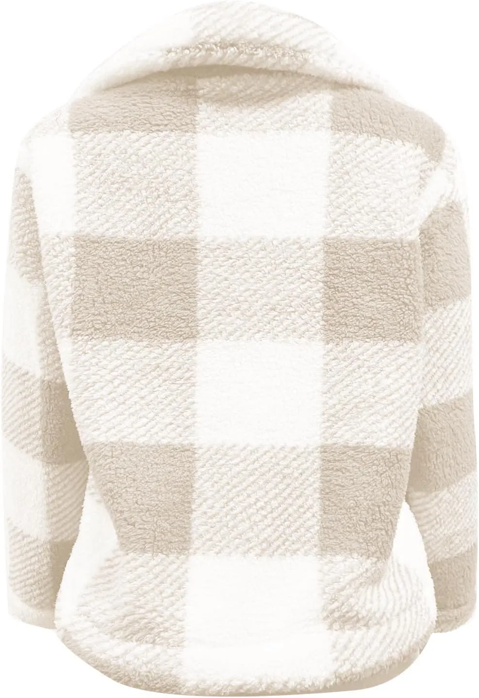 Womens Fleece Shacket Jacket 2024 Full Zip Up Lapel Casual Outfits Plaid Cropped Jackets Thermal Fall Outerwear Tops