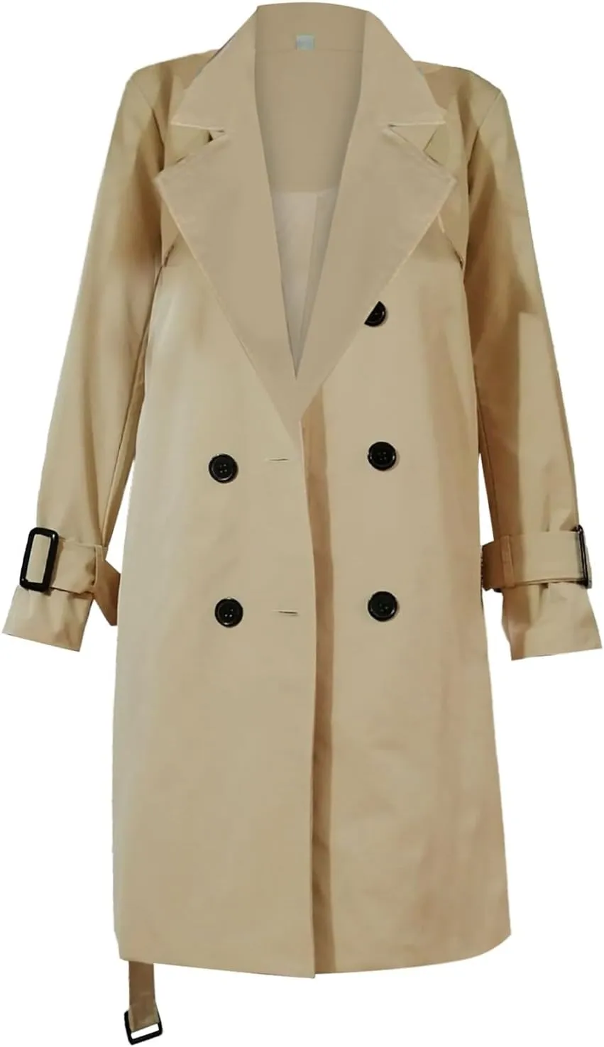 Womens Jackets Casual Single Breasted Hooded Jacket Lapel Neck Long Sleeve Solid Color Trench Coat for Women 2025